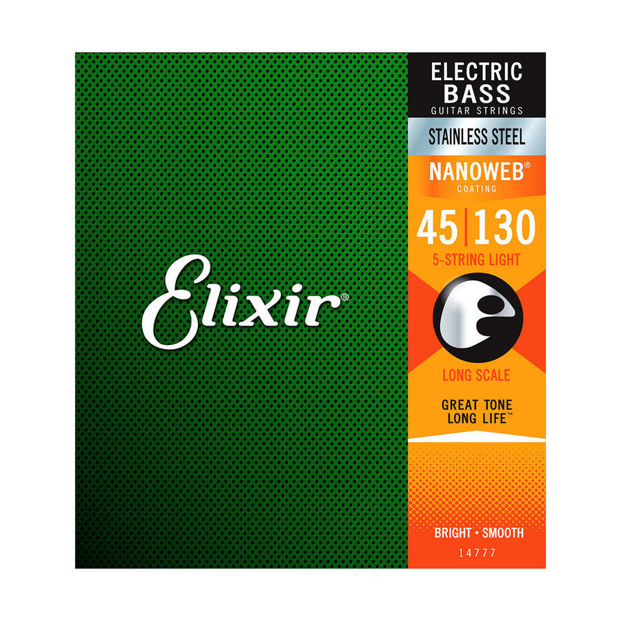 Elixir Nanoweb Medium Stainless Steel 14777 5 Telli Bas Gitar Teli (045-130) - 1