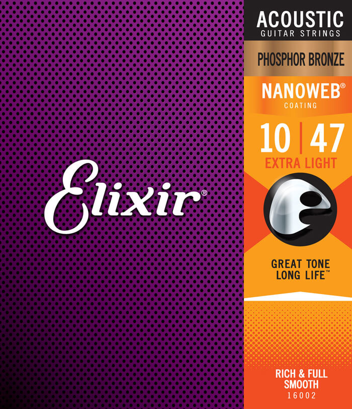 Elixir 16002 Nanoweb Phosphor Bronze Akustik Gitar Teli (10-47) - 1