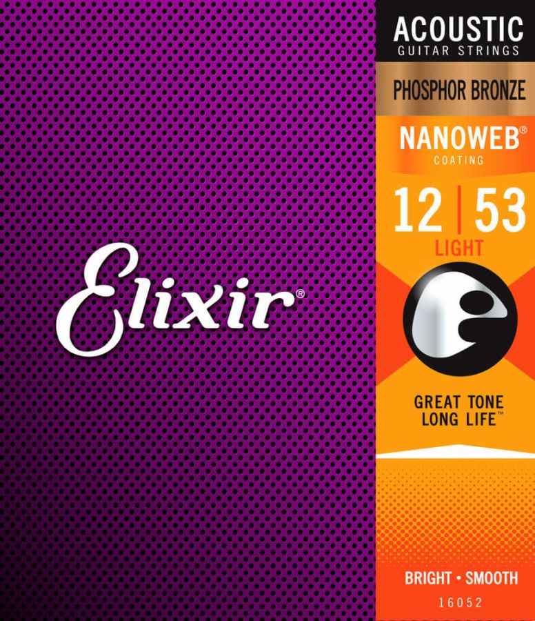 Elixir 16052 Nanoweb Phosphor Bronze Akustik Gitar Teli (12-53) - 1