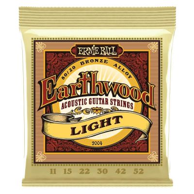 Ernie Ball 2004 Earthwood Light 80/20 Bronze 11-52 Akustik Gitar Teli - 1