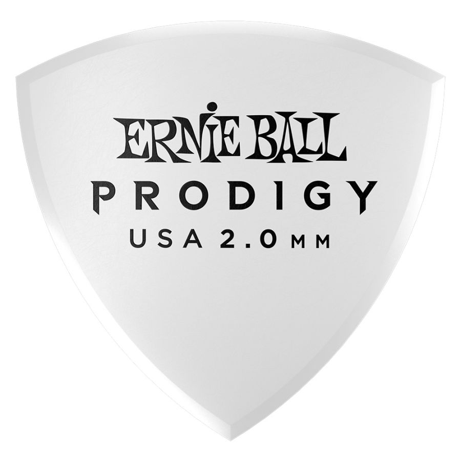 Ernıe Ball 2.0mm P09341 Whıte Large Shıeld Prodıgy Tek Gitar Pena - 1