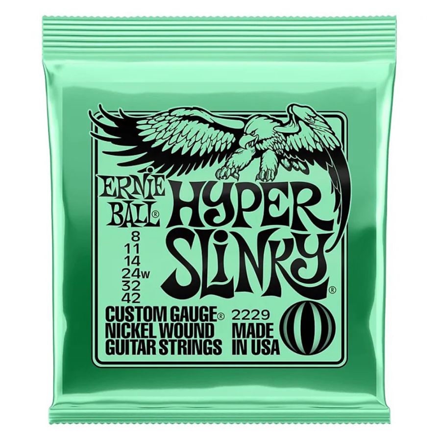 Ernie Ball 2229 Hyper Slinky Nickel wound 8-42 Elektro Gitar Tel Takımı - 1