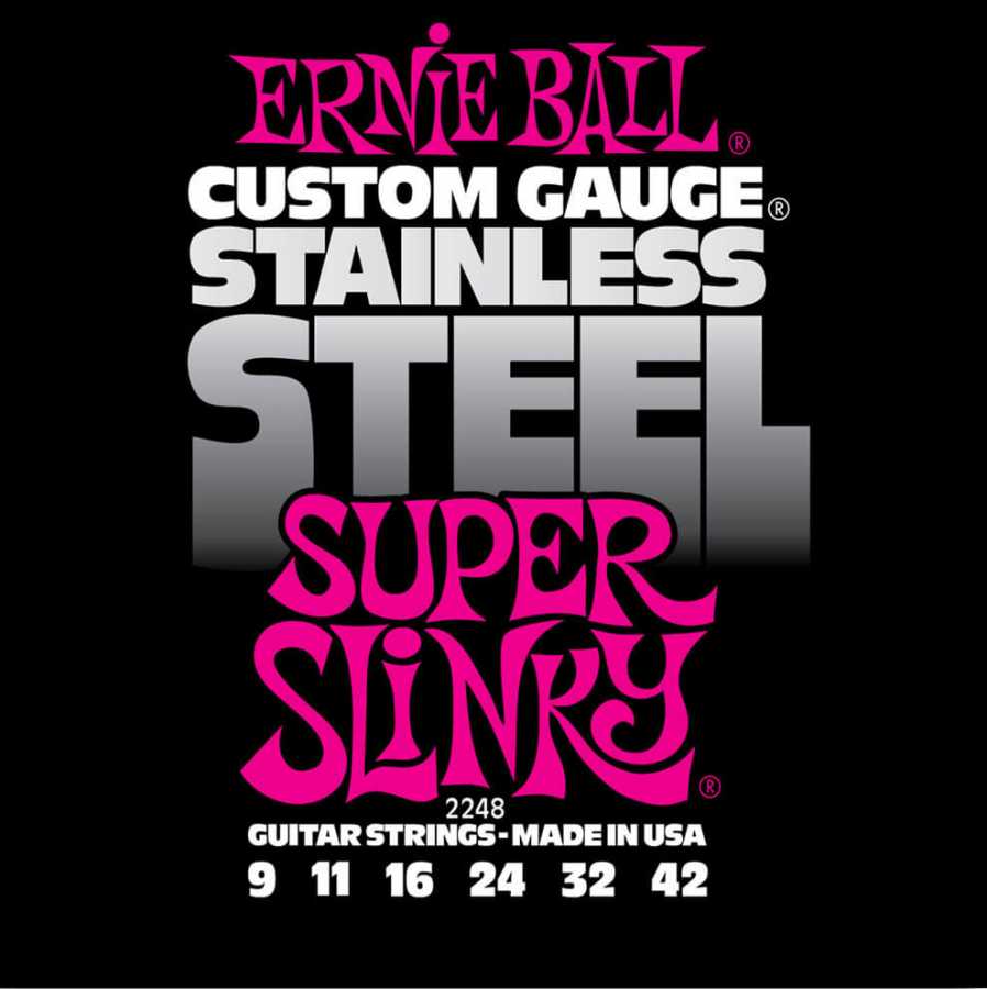 Ernie Ball 2248 Stainless Steel Super Slinky 09-42 Elektro Gitar Teli - 1