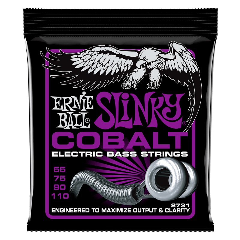 Ernie Ball 2731 Power Slinky Cobalt 055-110 Bas Gitar Tel Takımı - 1