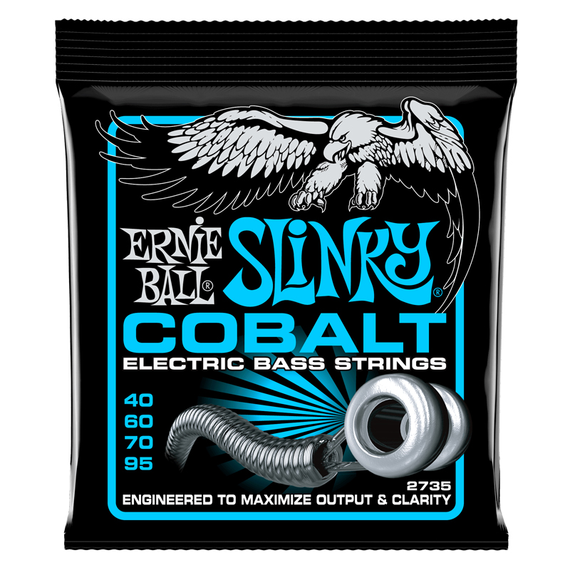 Ernie Ball 2735 Cobalt Extra Slinky 40-95 Bas Gitar Tel Takımı - 1