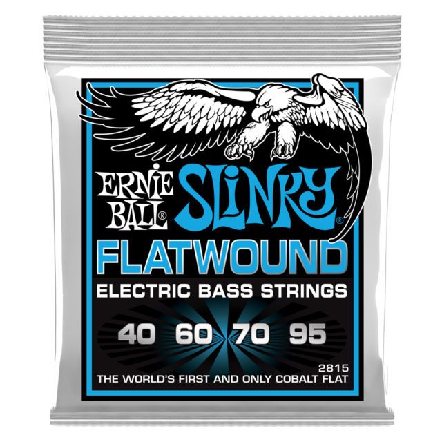 Ernie Ball 2815 Extra Slinky Flatwound Electric 040-95 Bas Gitar Tel Takımı - 1