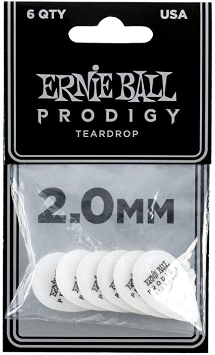 Ernie Ball 9336-2.0mm Small White Teardrop Prodigy Gitar Penası 6'lı Paket - 1