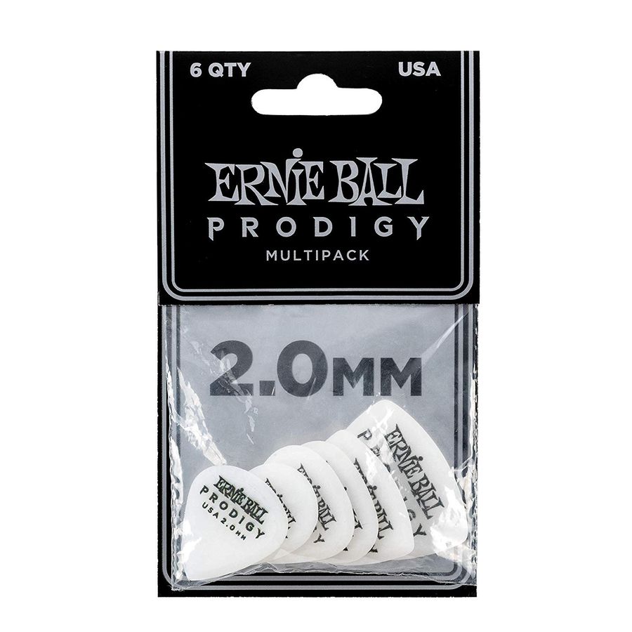 Ernie Ball P09343 / 2.0MM White Multipack Prodigy Gitar Penası 6'lı Paket - 1