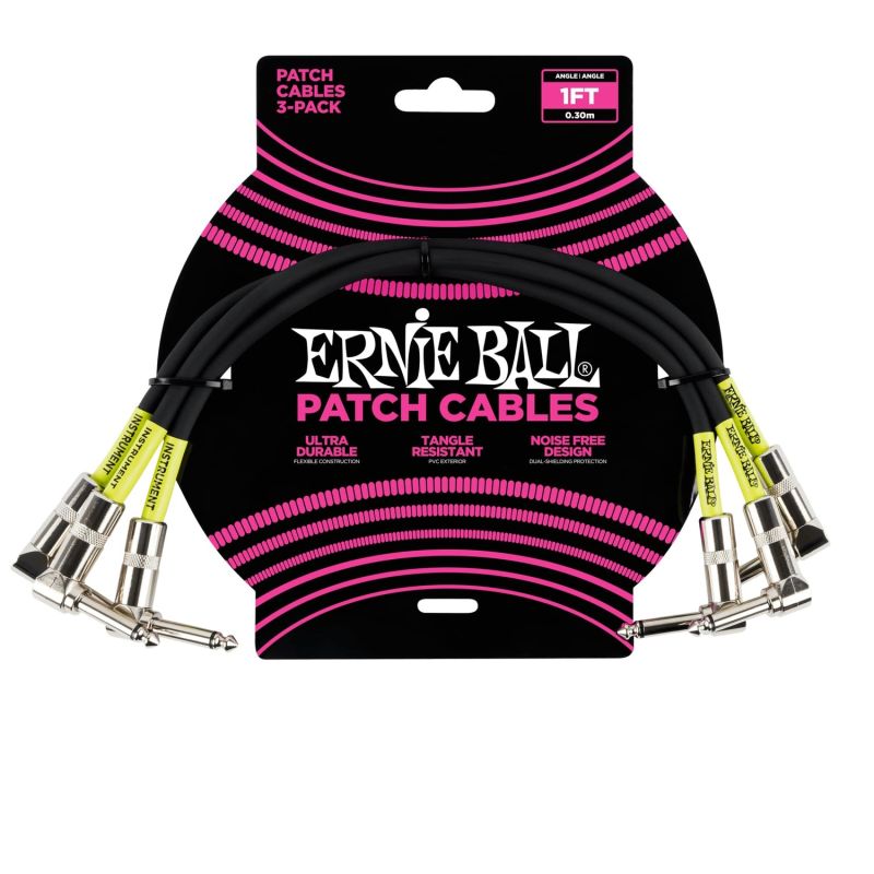 ErnieBall P06075 1FT 3'lü Patch/ Pedal Ara Kablo Seti - 1