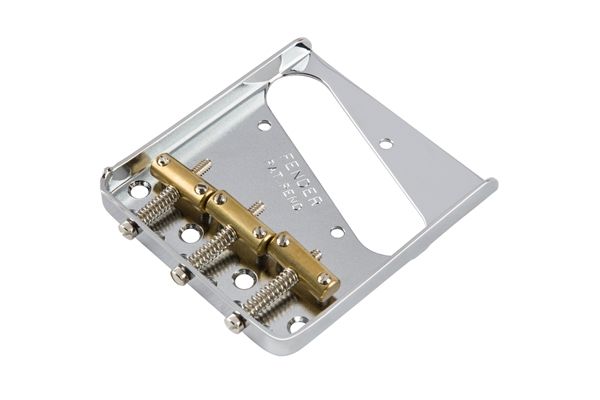 Fender 3-Saddle American Vintage Telecaster Bridge Assembly with Brass Saddles (Chrome) - 2