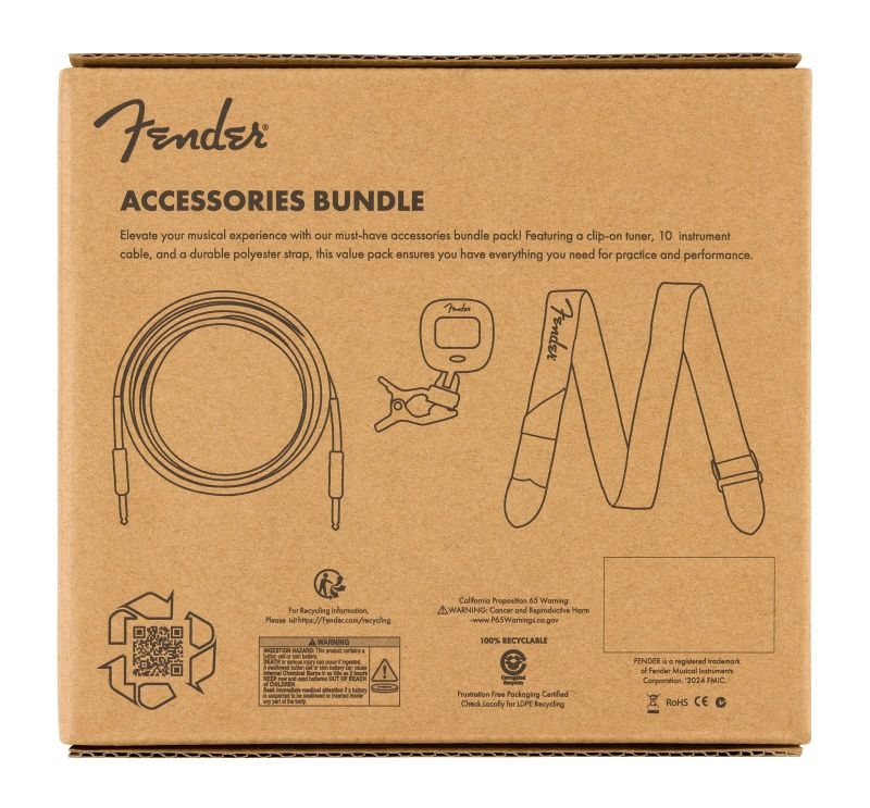 Fender Accessory Set ( Askı-Akort Aleti-Gitar Kablosu) - 3