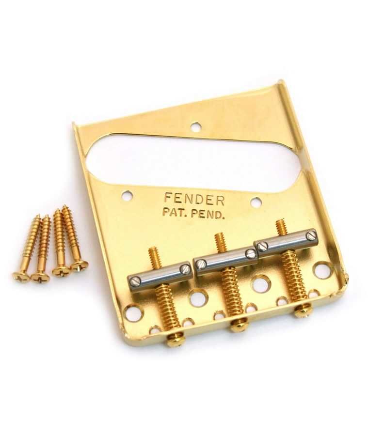 Fender Bridge Assembly 3-Saddle Tele Gold - 1