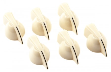 Fender Chicken Head Amplifier Knobs Set of 6 Cream Amplifier Controls and Electronics - Fender