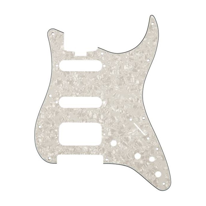 Fender Elite Strat Pickguard HSS White Moto 4-Ply - 1