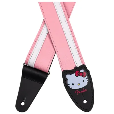 Fender Hello Kitty Pembe Deri Gitar Askısı - 1