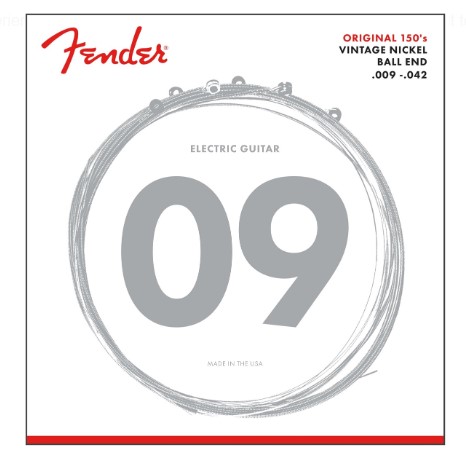 ​Fender Original 150L Guitar Strings Pure Nickel Wound Ball End (09-42) Elektro Gitar Takım Tel - 1