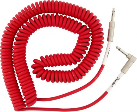 Fender Original Coil Düz/L Uç 9 Metre Spiral Fiesta Red Enstrüman Kablosu - Fender