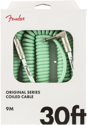 Fender Original Coil Düz/L Spiral Sörf Yeşili 9 metre Gitar Kablosu - 1