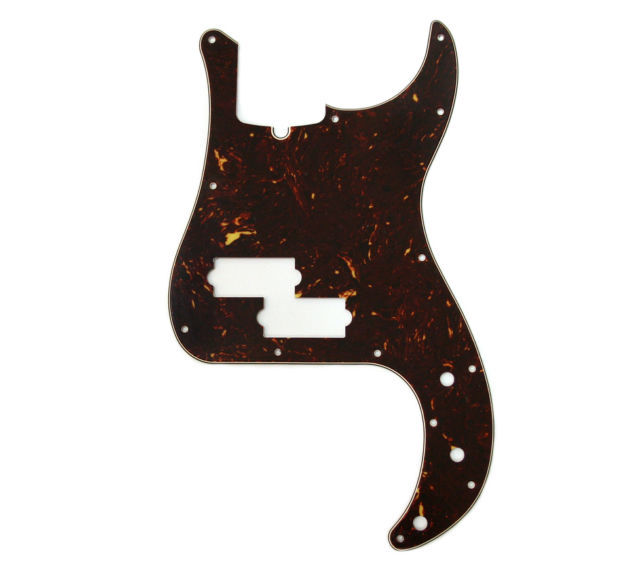 Fender Pickguard Precision Bass 13 Hole 4-Ply w/ Truss Rod Notch Tortoise Shell - 1