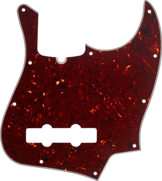 Fender Standard Pickguard Jazz Bass 10 Hole w/ Truss Rod Notch Tortoise Shell - 1