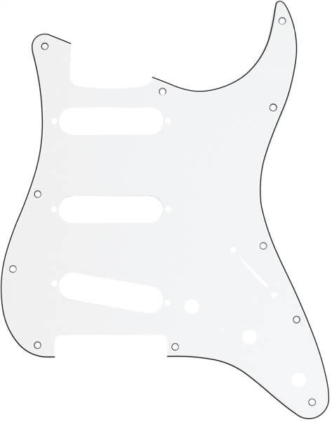 Fender 11 Hole Modern Style SSS Stratocaster White Pickguard - 1