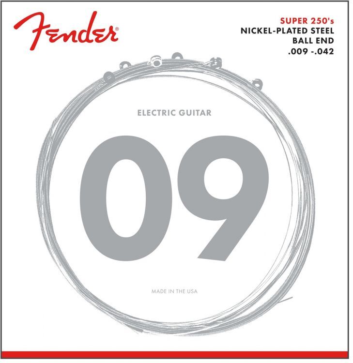 Fender Super 250's Nickel Plated Steel Ball End 250L (09-42) Elektro Gitar Takım Tel - 1