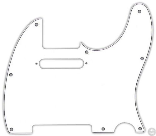 Fender American-American Standard-Deluxe 8 Hole 3-Ply WHT Tele Pickguard - 1