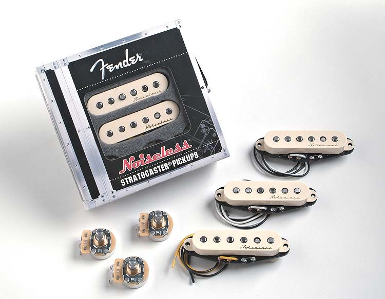 Fender Vintage Noiseless Stratocaster Pickups Aged White Set of 3 Manyetik Seti - 1