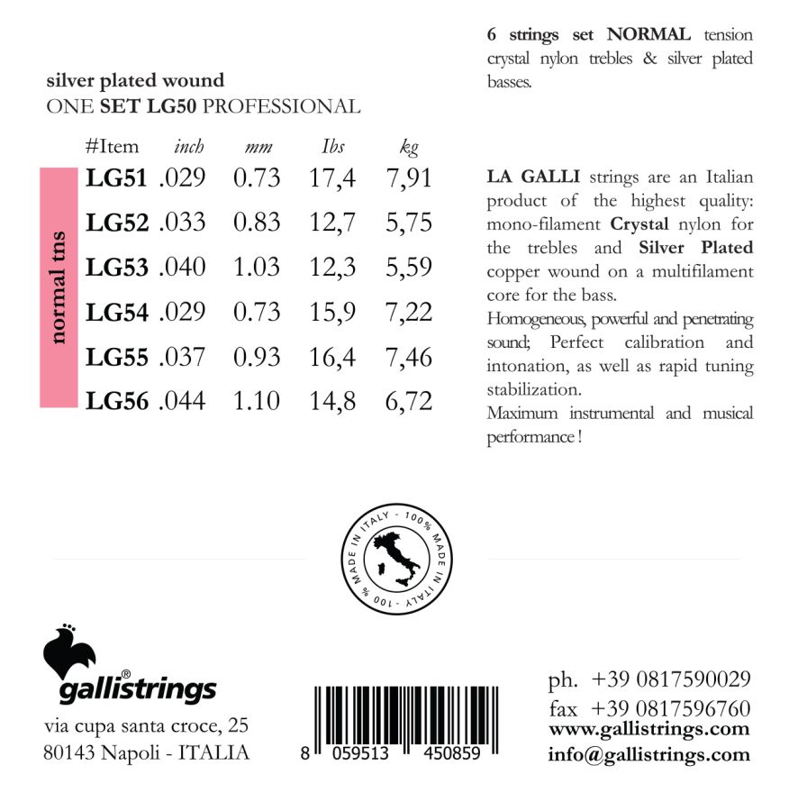 Galli LG-50 Normal Tension Klasik Gitar Tel Takımı - 3