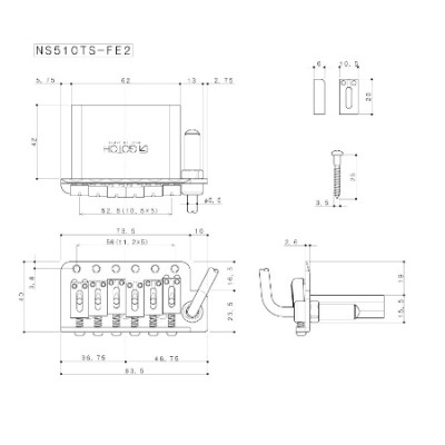 Gotoh 510TS-FE2-B Siyah Elektro Gitar Tremolo Köprü Seti - Thumbnail