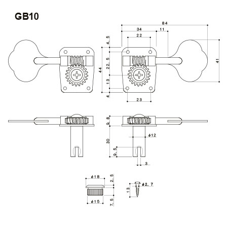 Gotoh GB10 2+2 Dizilim Nikel Bas Gitar Burgusu - 2