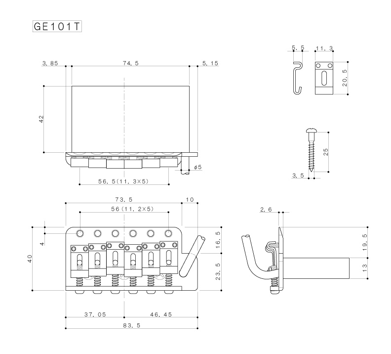 Gotoh GE101T-C Vintage Tremolo Gitar Köprüsü - 2