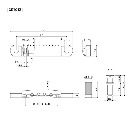 Gotoh GE101Z-BK TailPiece Gitar Köprü - 2