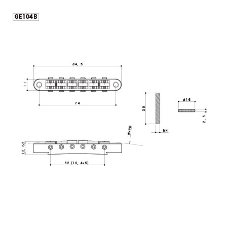 Gotoh GE104B-B Black Tune O Matic Köprü - 2