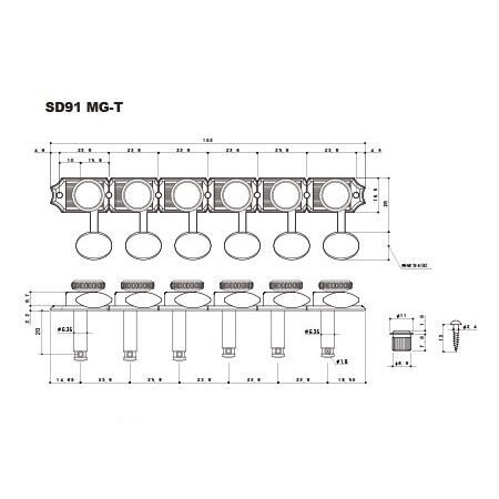 Gotoh SD91-05MR-MGT Vintage Stil Nikel Elektro Gitar Burgusu 6 Sıra - 2