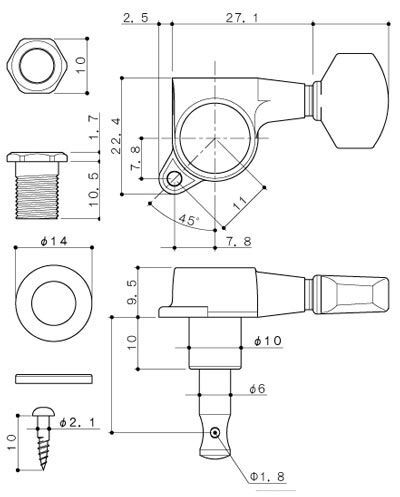 Gotoh SG381-07 Tek Sıra 6 Dizilim Elektro Burgu Takımı - 2