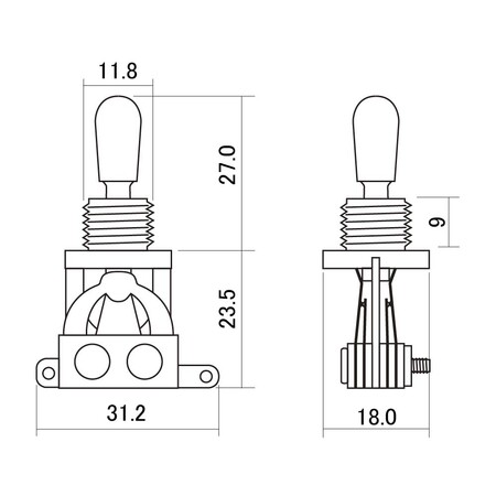 Hosco YM-T20B Epiphone Stil Toggle Switch - 2