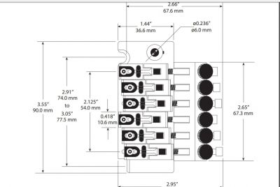 GraphTech PS-0080-GO Floyd Rose Style Bridge - 4