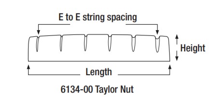 Graphtech PT-6134-00 Black Tusq XL Slotted Taylor Akustik Gitar Üst Eşik - 3