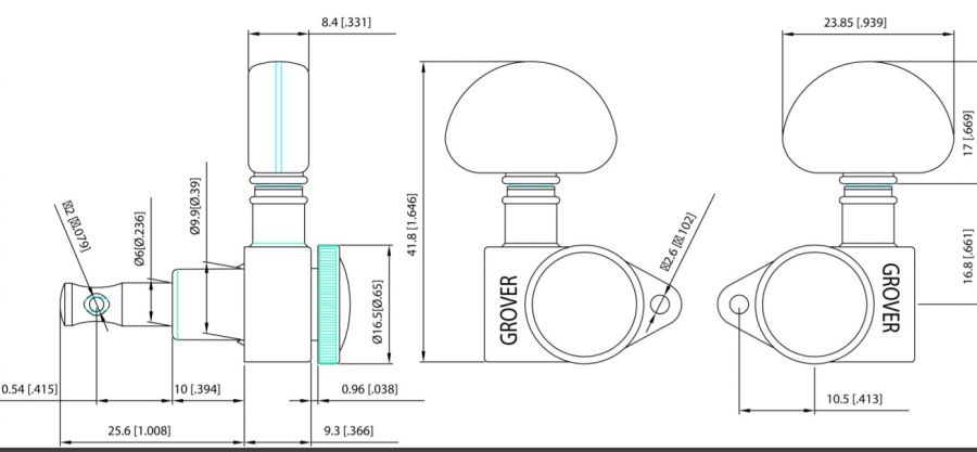 Grover 502G 3+3 Gold Kilitli Elektro ve Akustik Gitar Burgu Takımı - 3