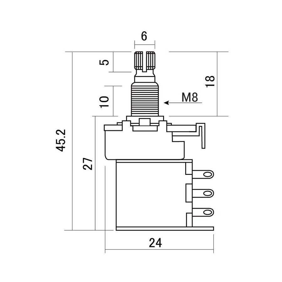 Hosco B500 K Gitar Push / Pull Control Potentiometer - 2