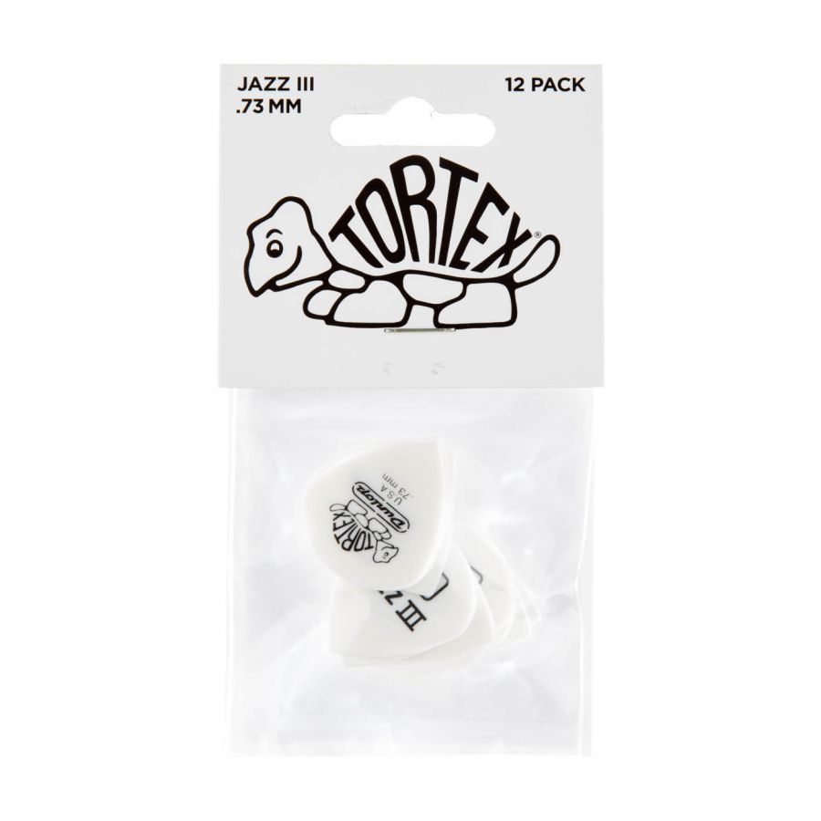 Jim Dunlop 482P0.73 Tortex White Jazz III Pena - 3