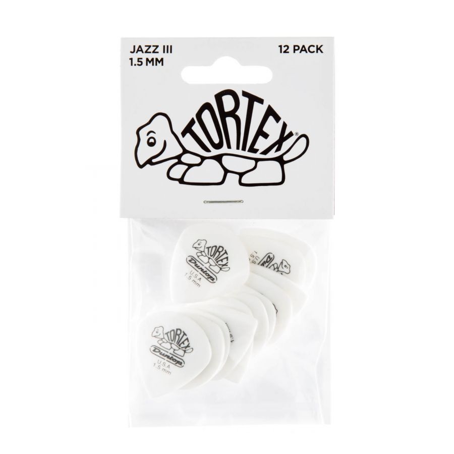 Jim Dunlop 482P1.50 Tortex White Jazz III Pena - 3