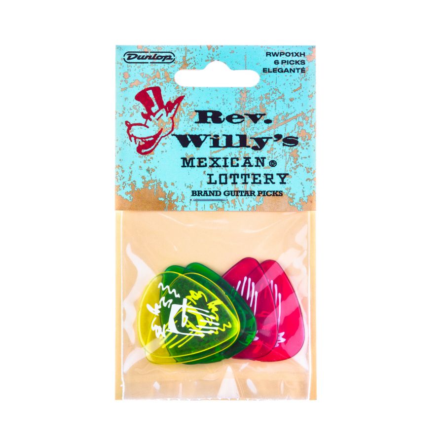 Jim Dunlop RWP01XH Rev. Wılly's Mexıcan Lottery Brand Extra Heavy 6'lı Pena - 1