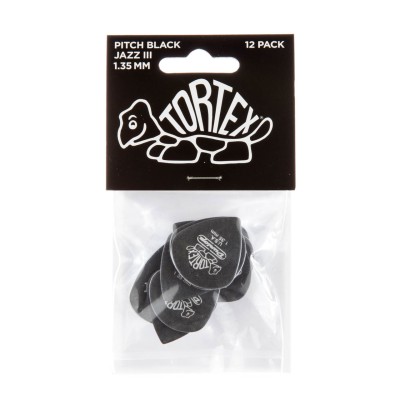 Jim Dunlop - Jim Dunlop Tortex® Pitch Black Jazz III 1.35 12'li Set Pena