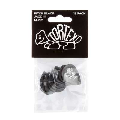 Jim Dunlop - Jim Dunlop Tortex® Pitch Black Jazz III 1.5mm 12'li Set