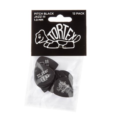 Jim Dunlop - Jim Dunlop Tortex® Pitch Black Jazz III 1mm 12'li Set Pena