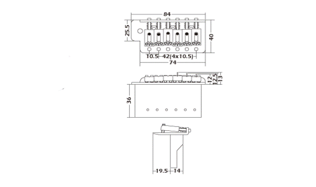 Mings SB002 Stratocaster Zinc Tremolo Köprü - 2