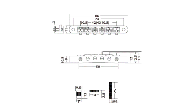 Mings TM001 Tune O Matic Gitar Köprüsü - 2