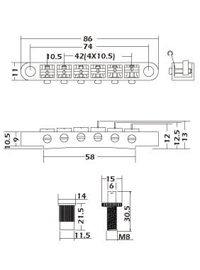 Mings TM002 Tune O Matic Gitar Köprüsü - 2